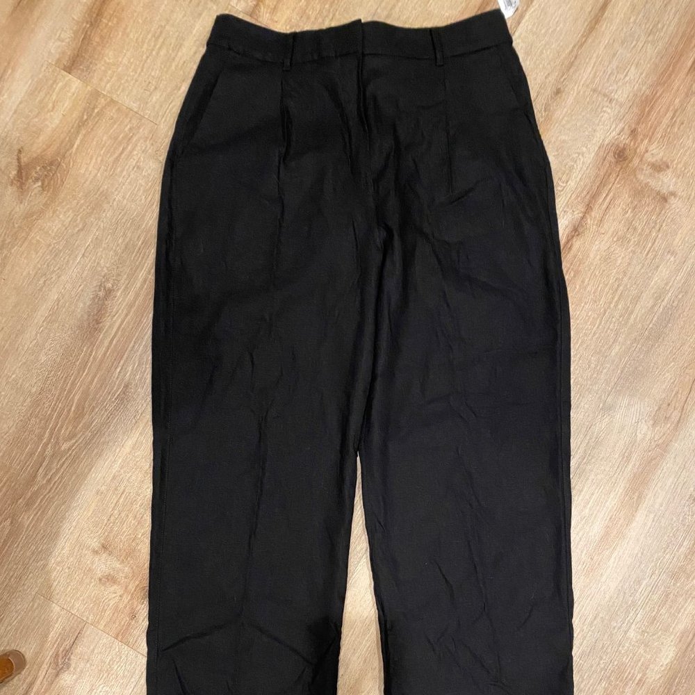 Black Linen Trouser Pant NWT